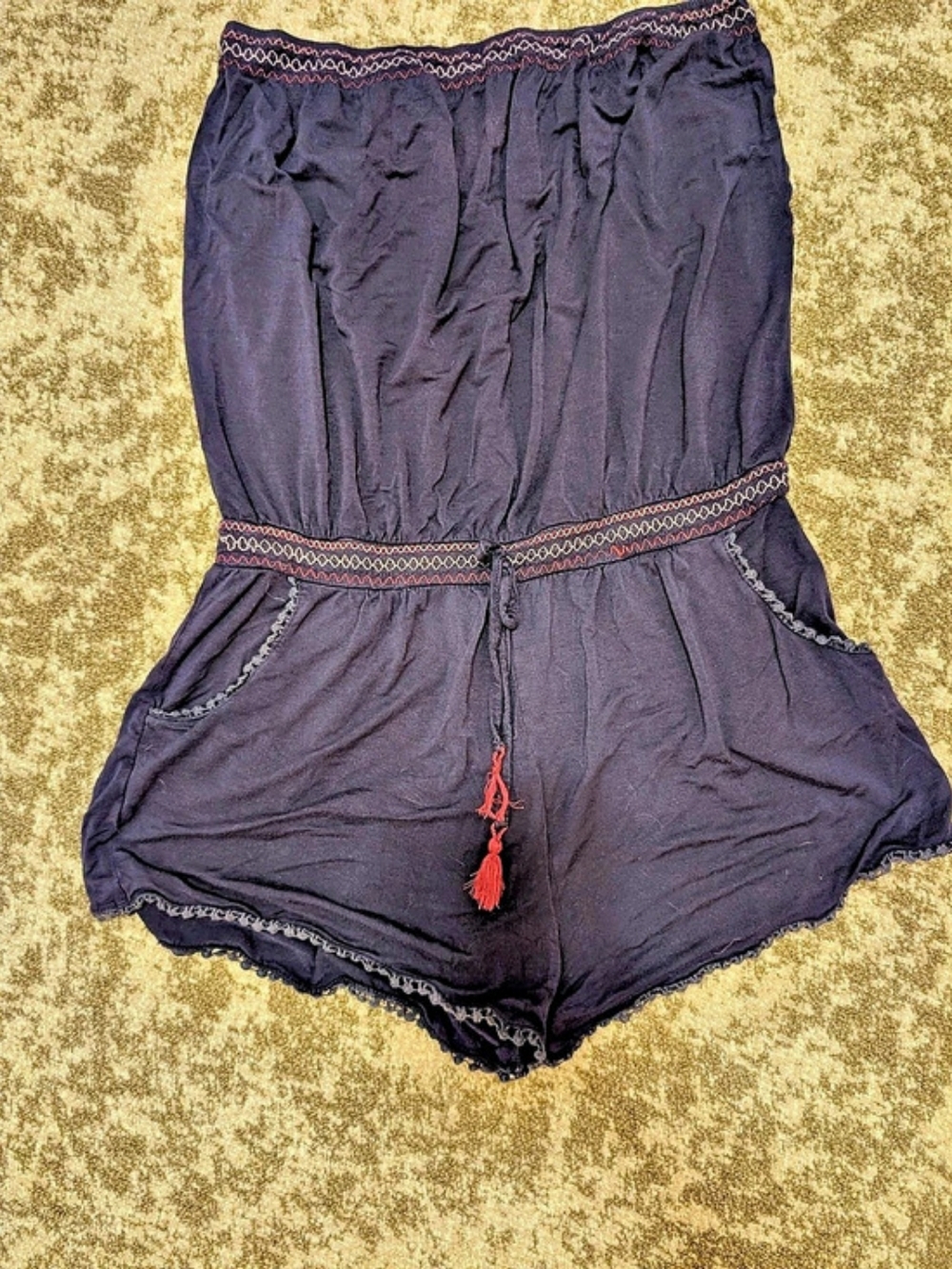 Strapless Romper in Blue
